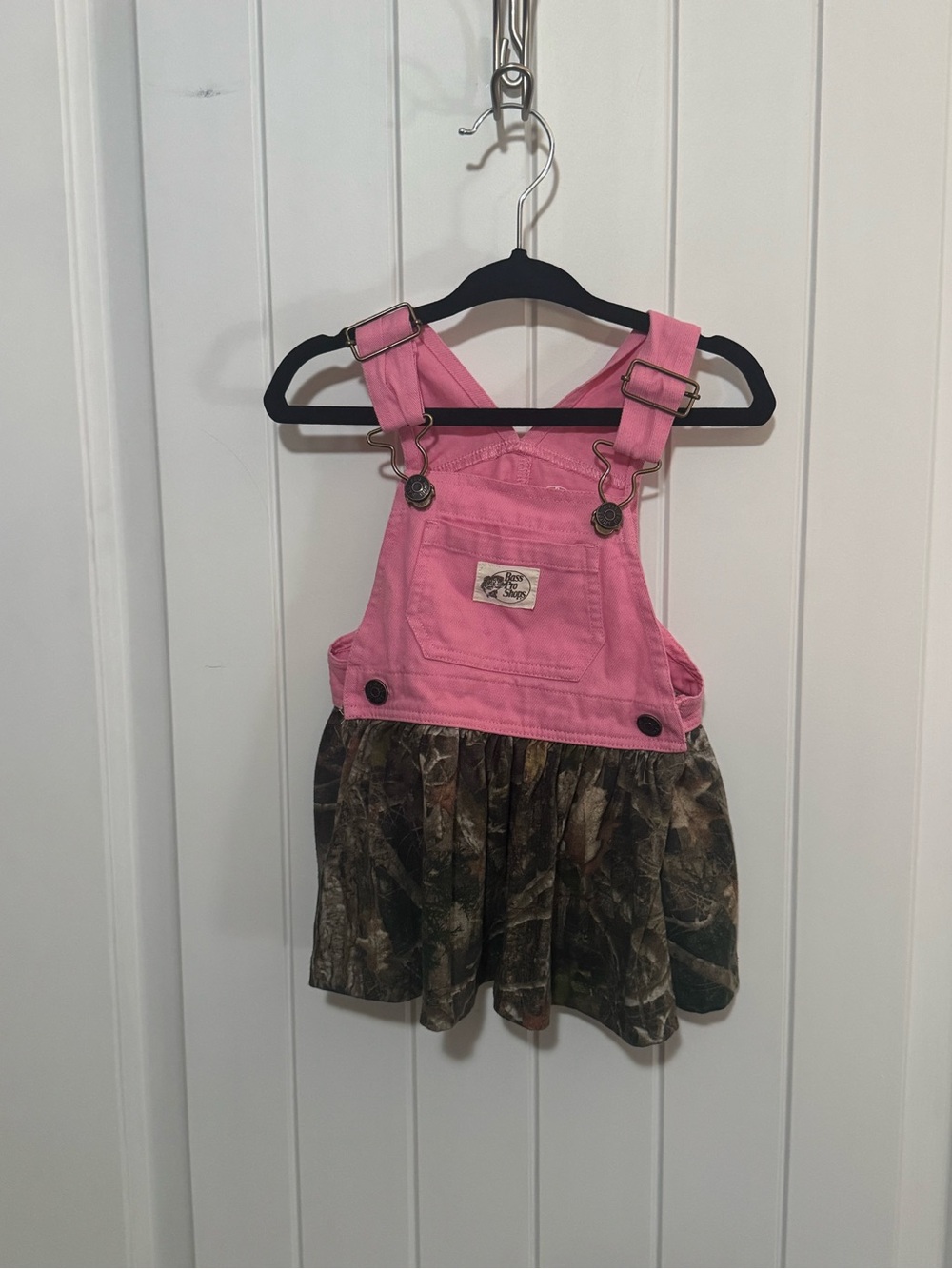Bass Pro Shops Pink Camo Overall Dress for Kids